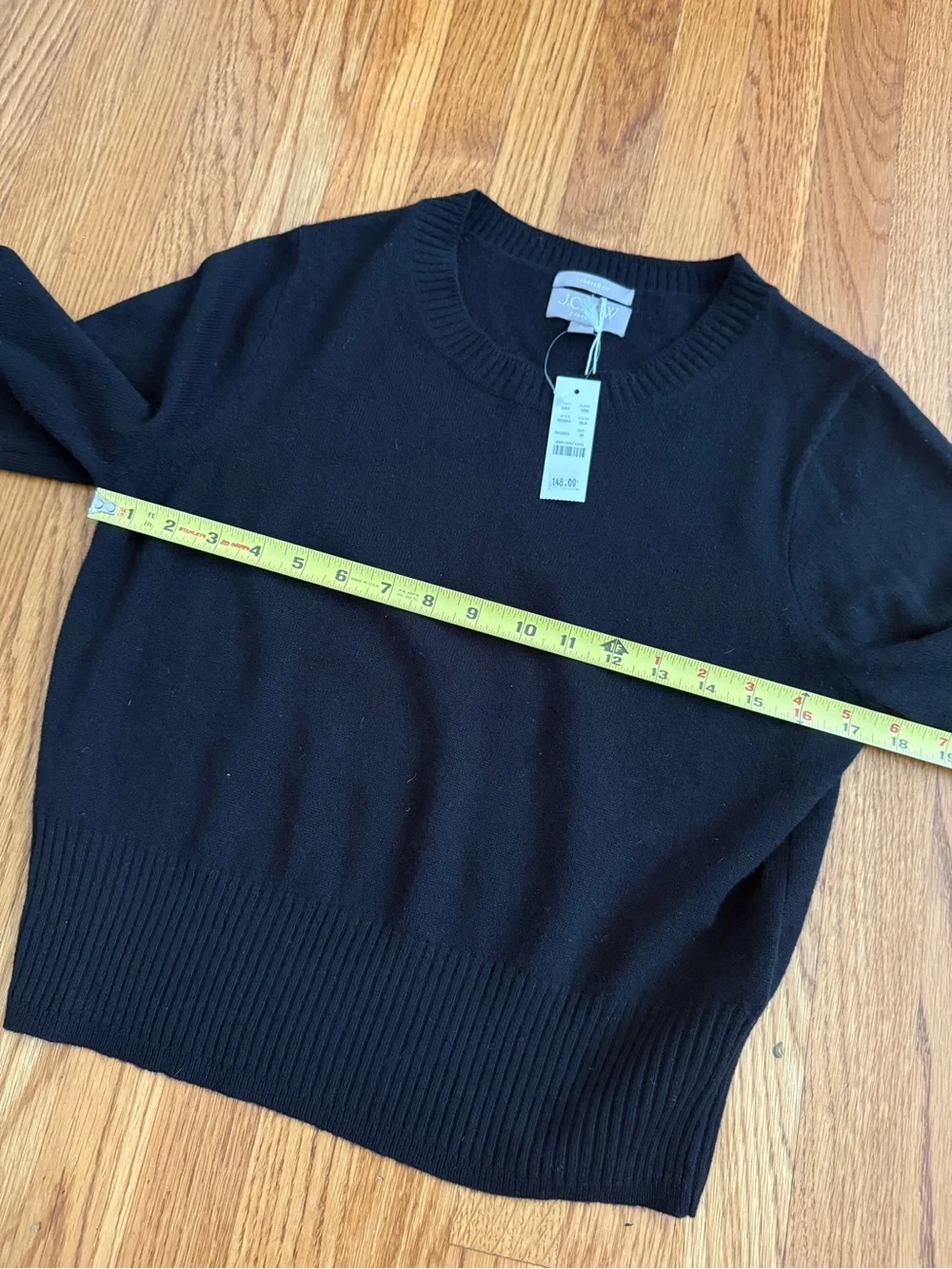 J. Crew crop fit black elevated cashmere sweater New M